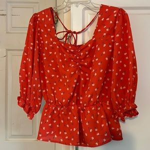 Coral peplum-never worn